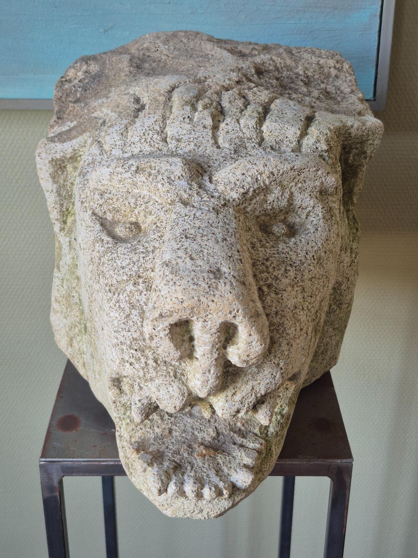 Antique stone gargoyle fragment