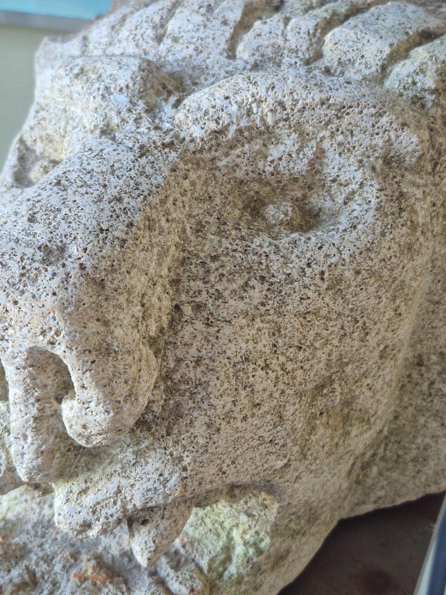 Antique stone gargoyle fragment