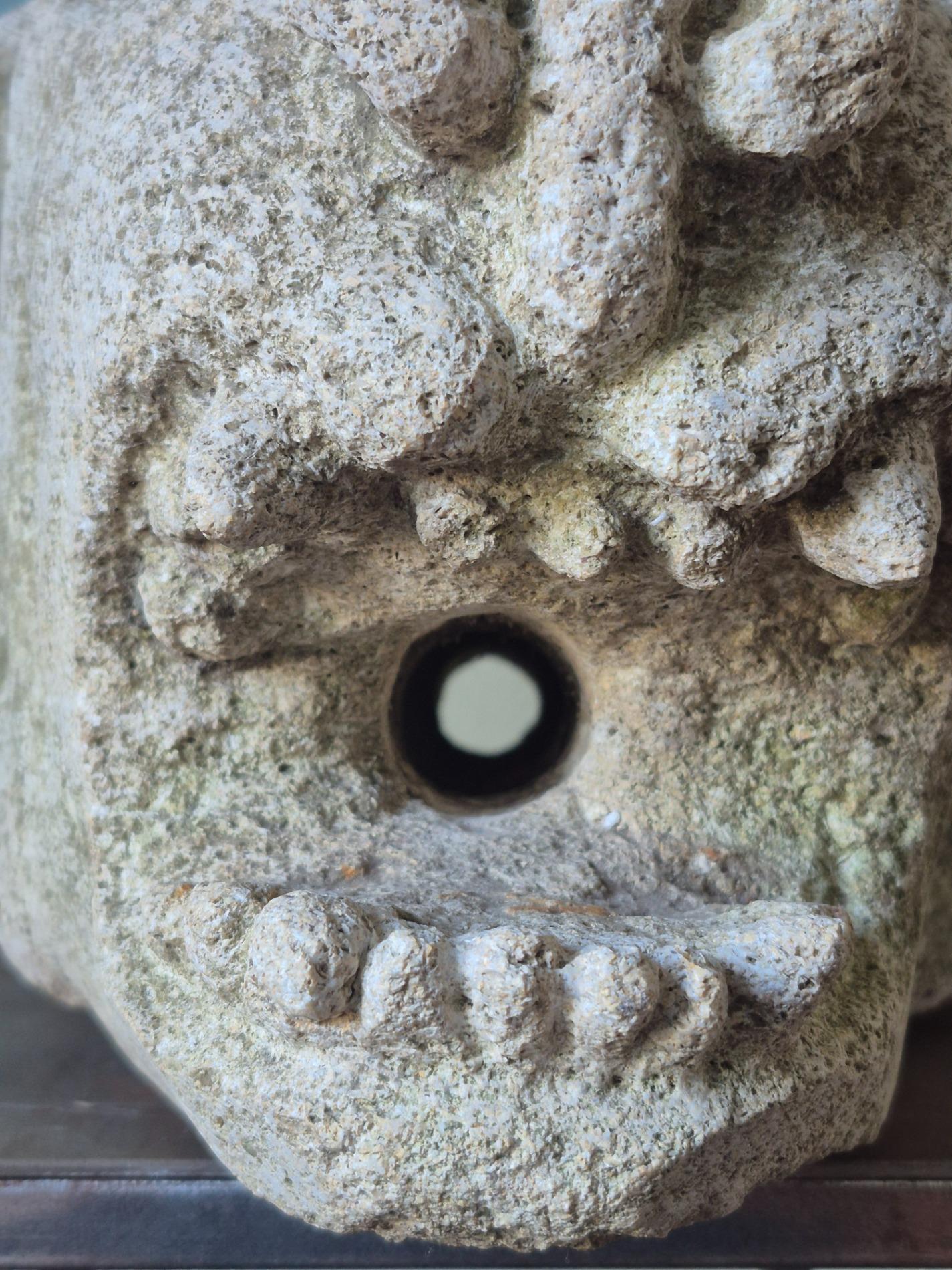 Antique stone gargoyle fragment