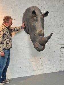 Lifesize old Rhino sculpture