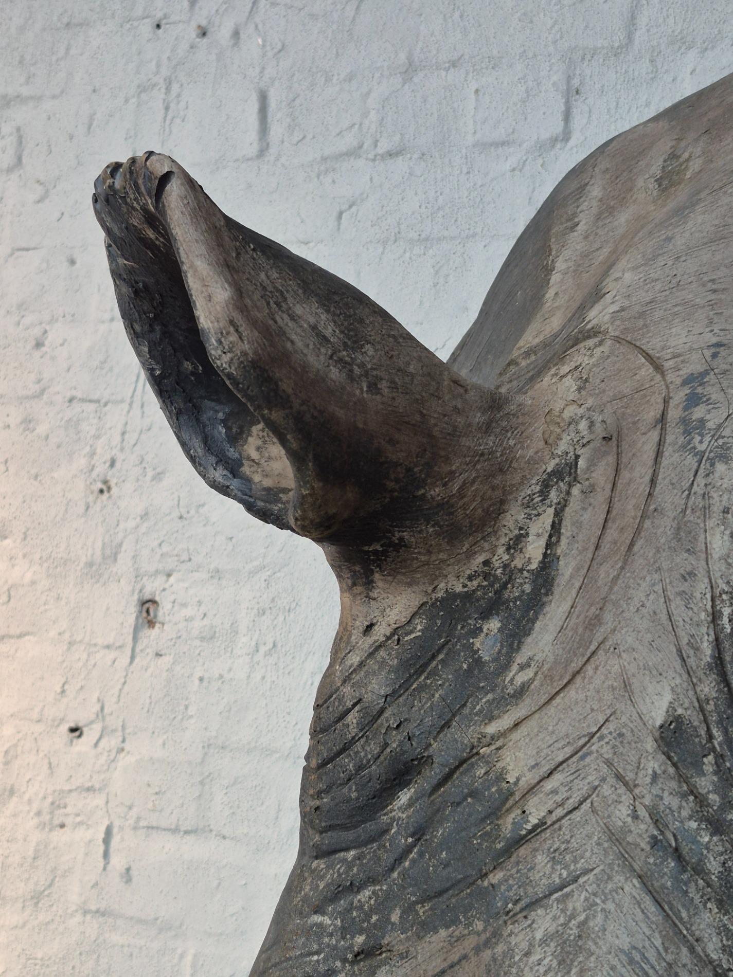 Lifesize old Rhino sculpture