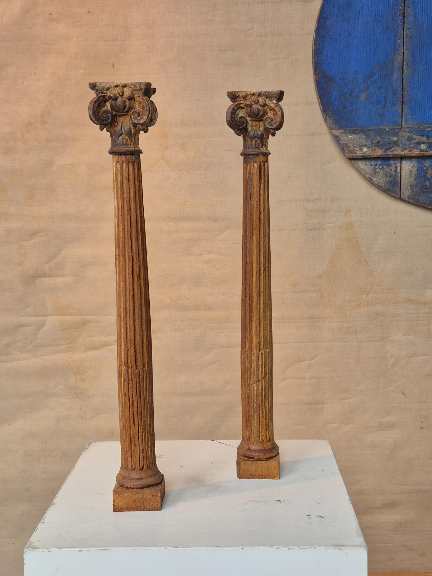Pair of 19thC oak columns