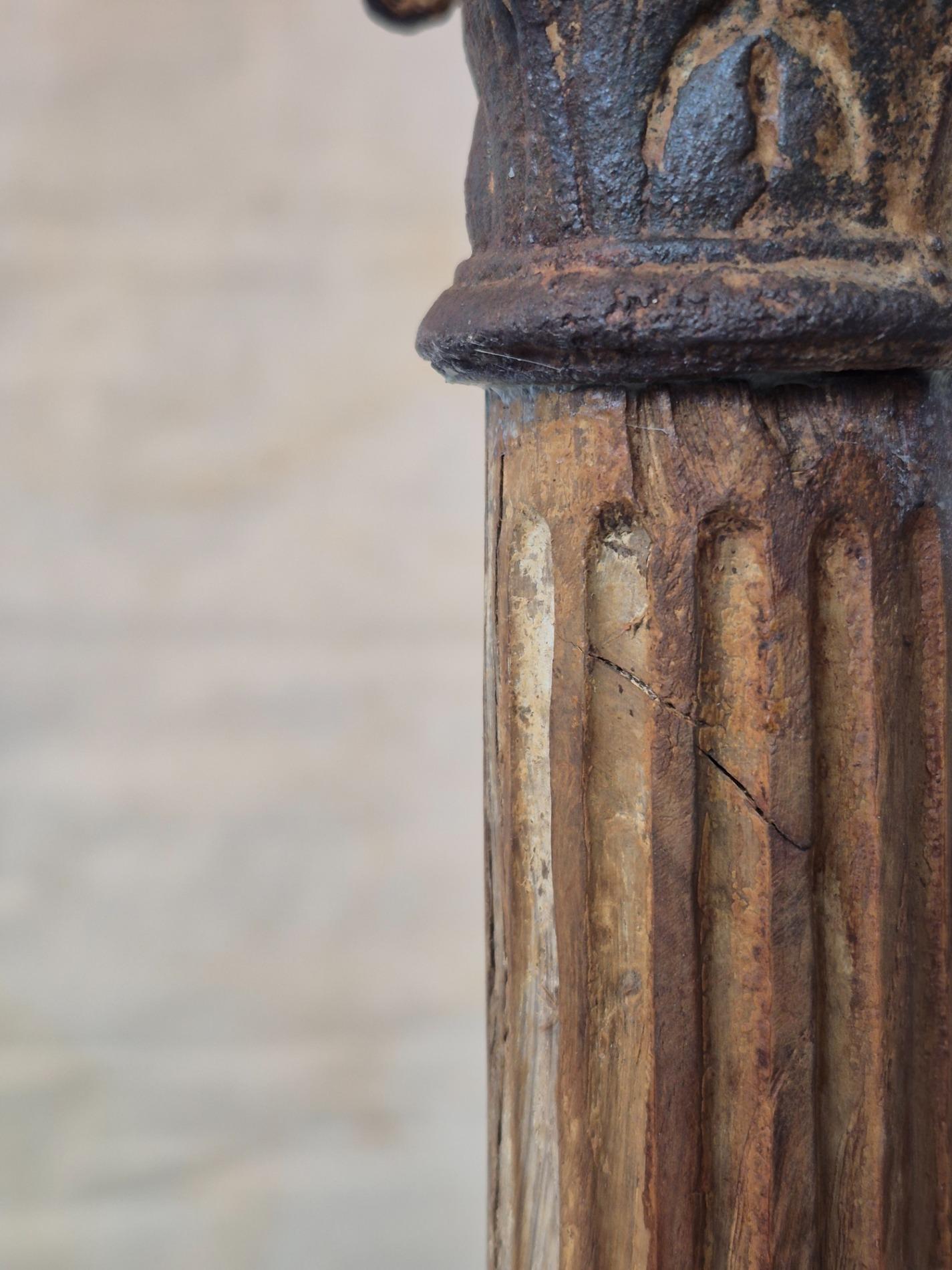Pair of 19thC oak columns