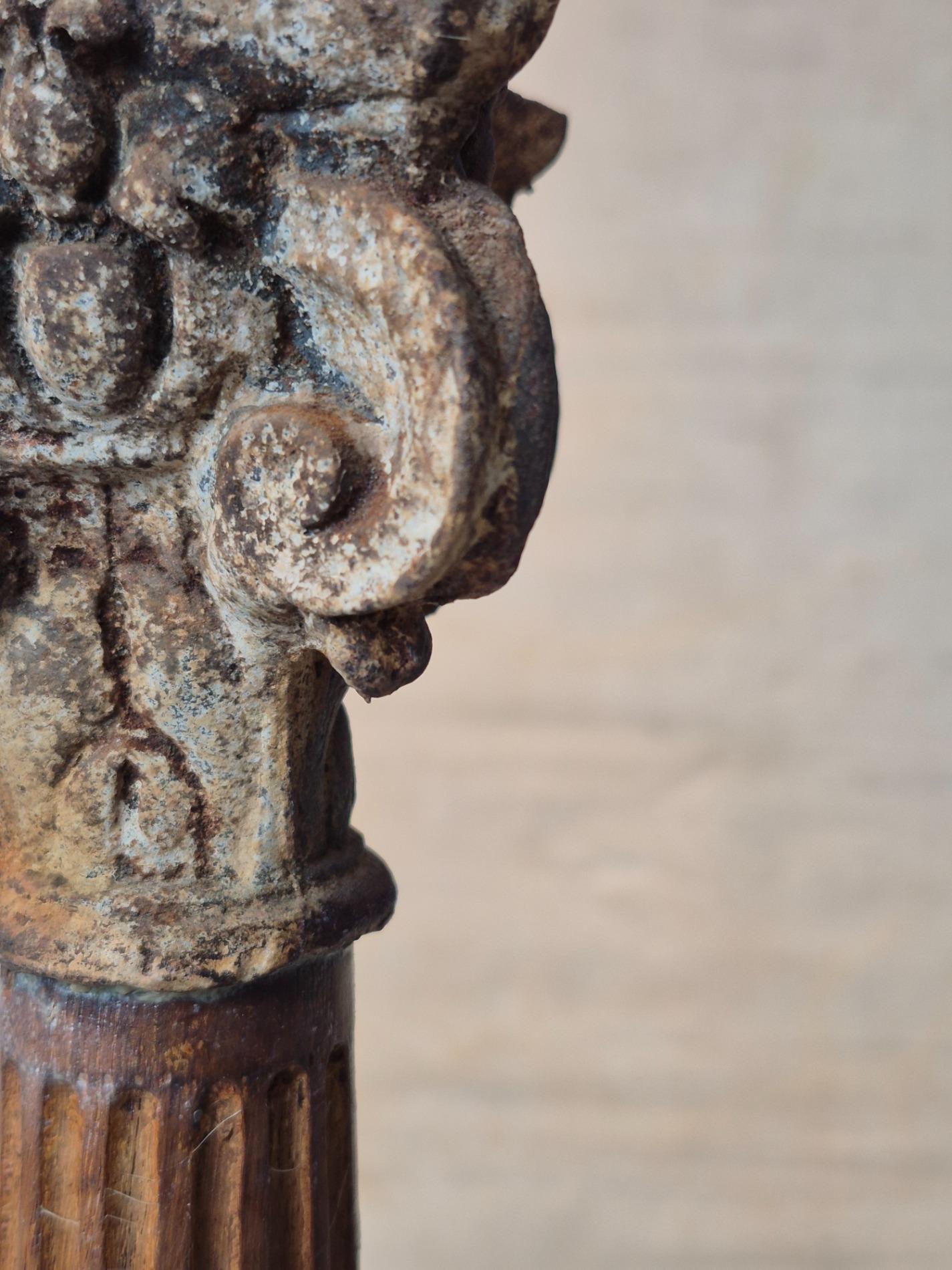 Pair of 19thC oak columns