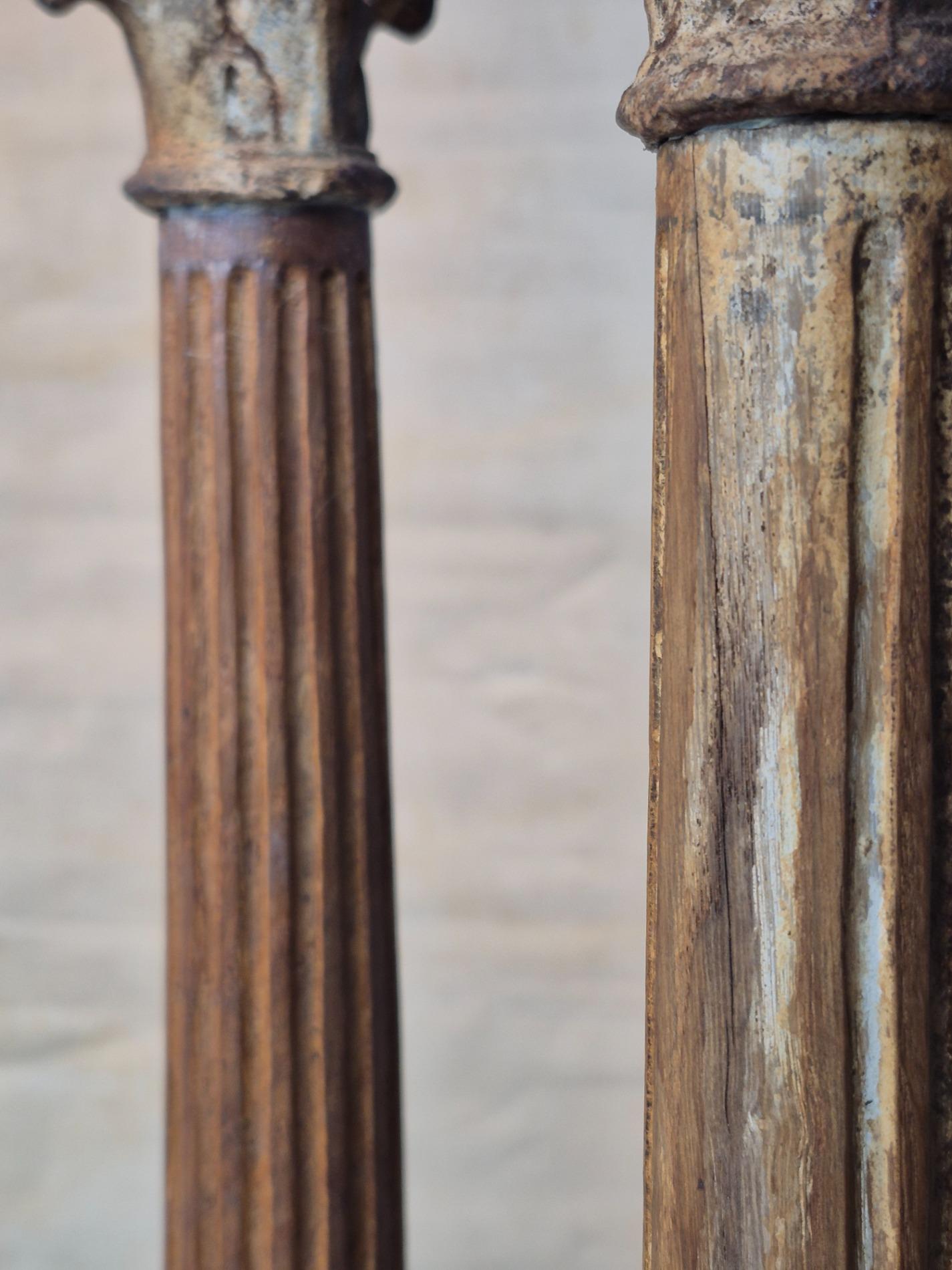 Pair of 19thC oak columns