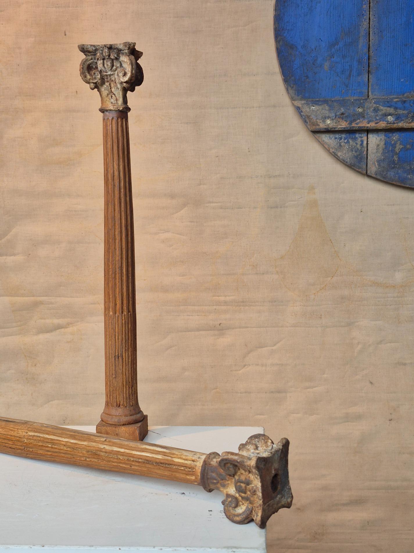 Pair of 19thC oak columns