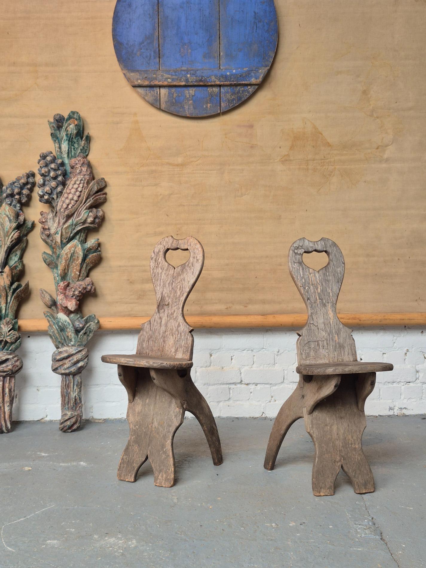 Pair of brutalist chairs
