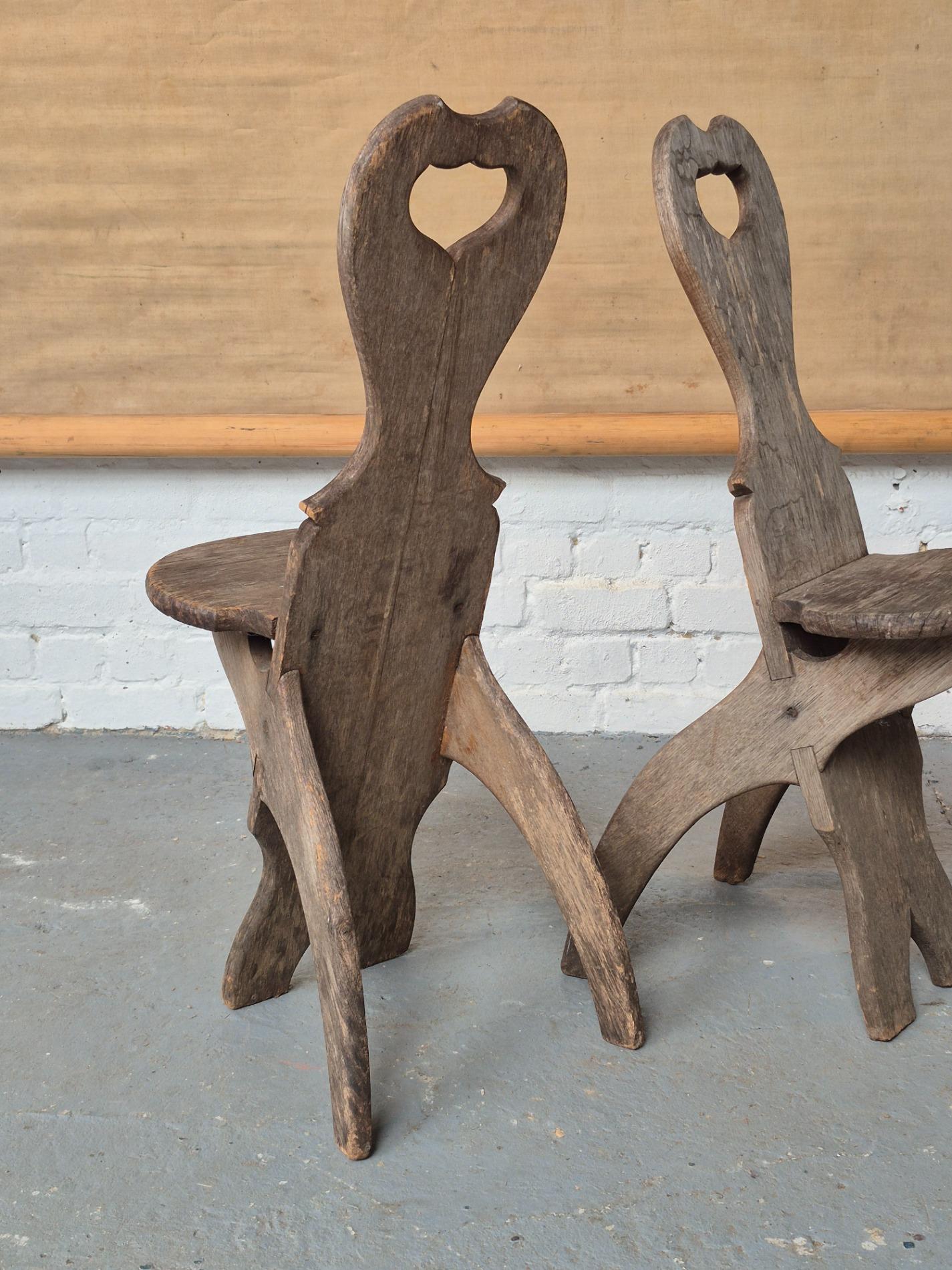 Pair of brutalist chairs