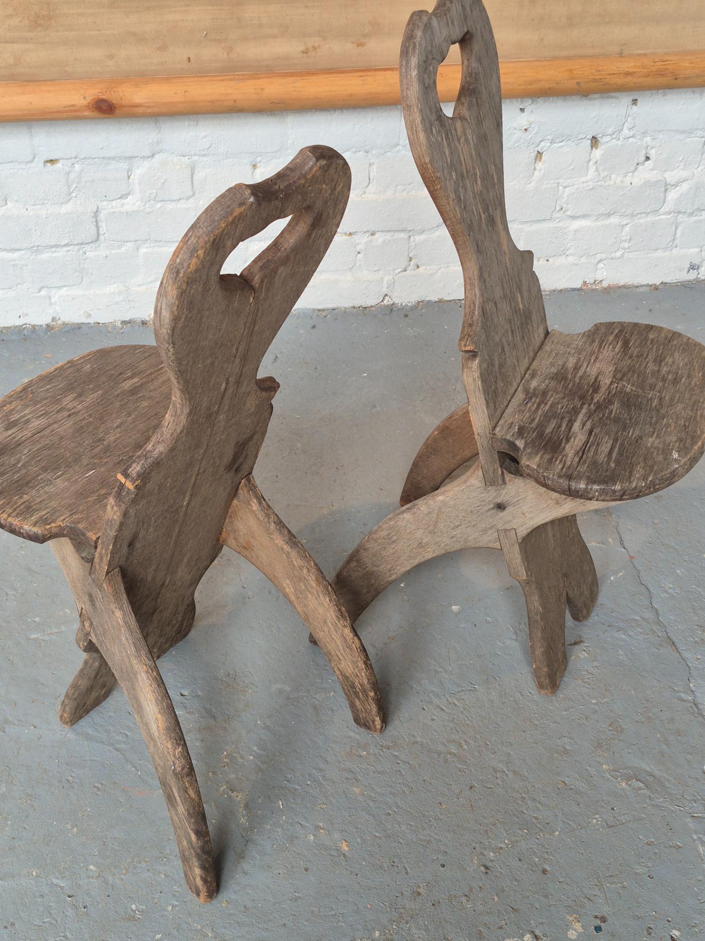 Pair of brutalist chairs