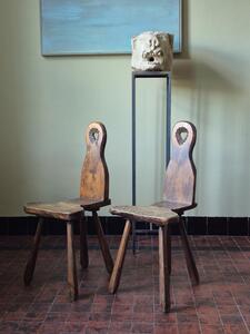 Pair of French brutalist chairs