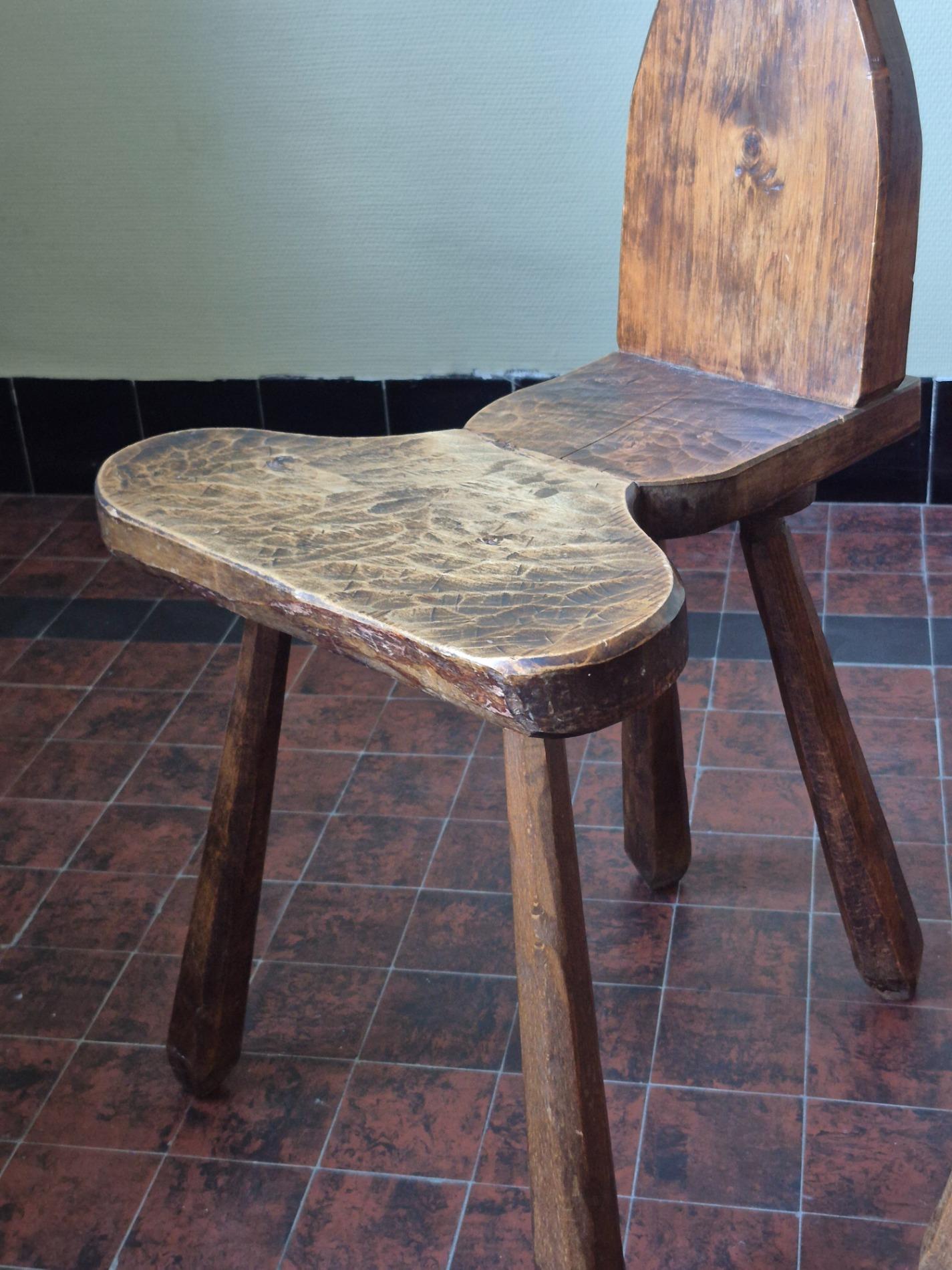 Pair of French brutalist chairs