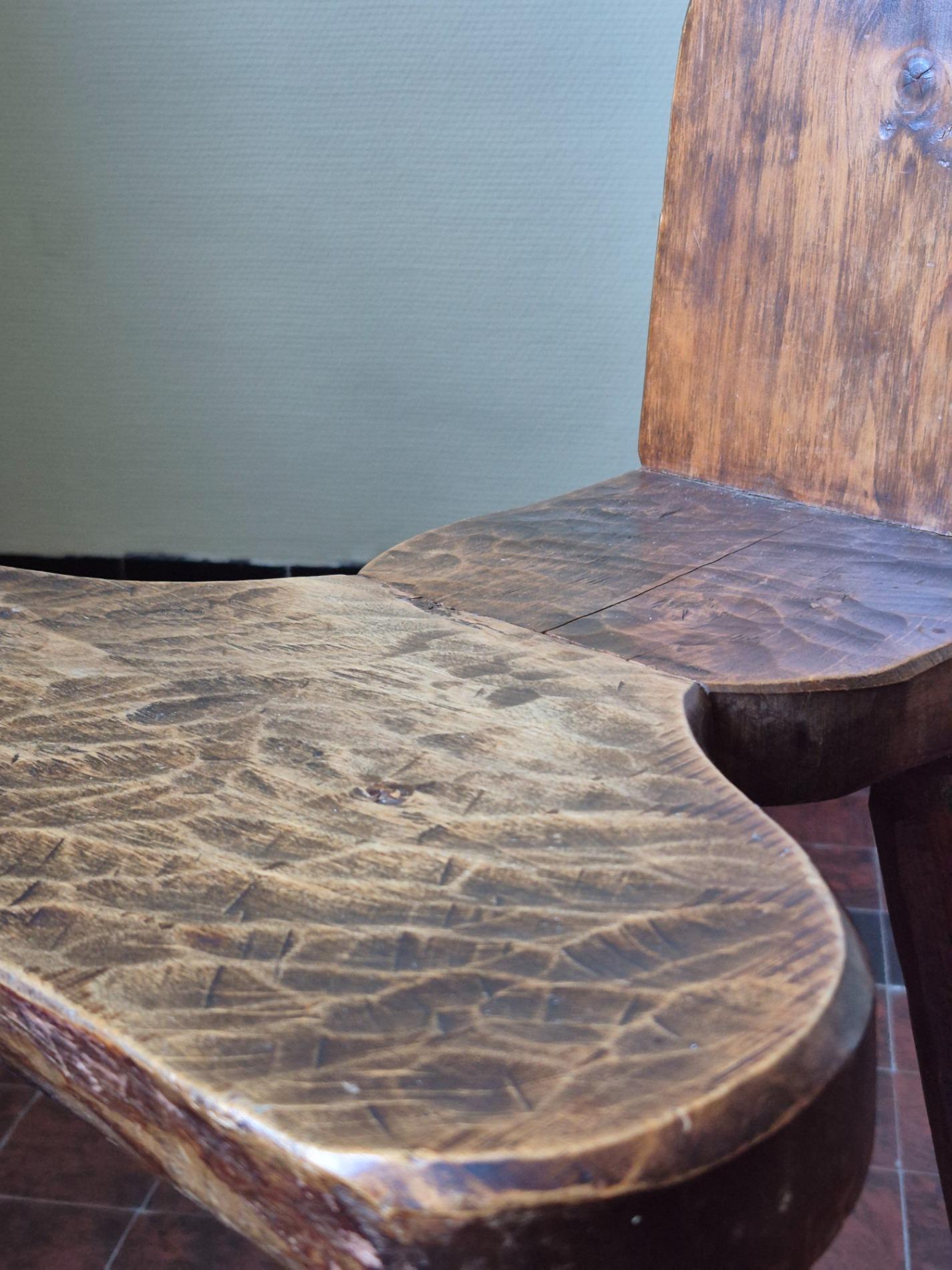 Pair of French brutalist chairs