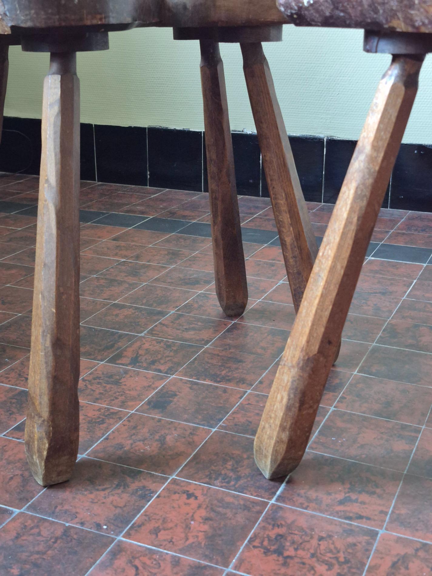 Pair of French brutalist chairs