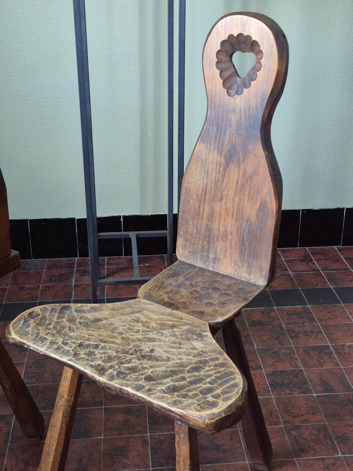 Pair of French brutalist chairs