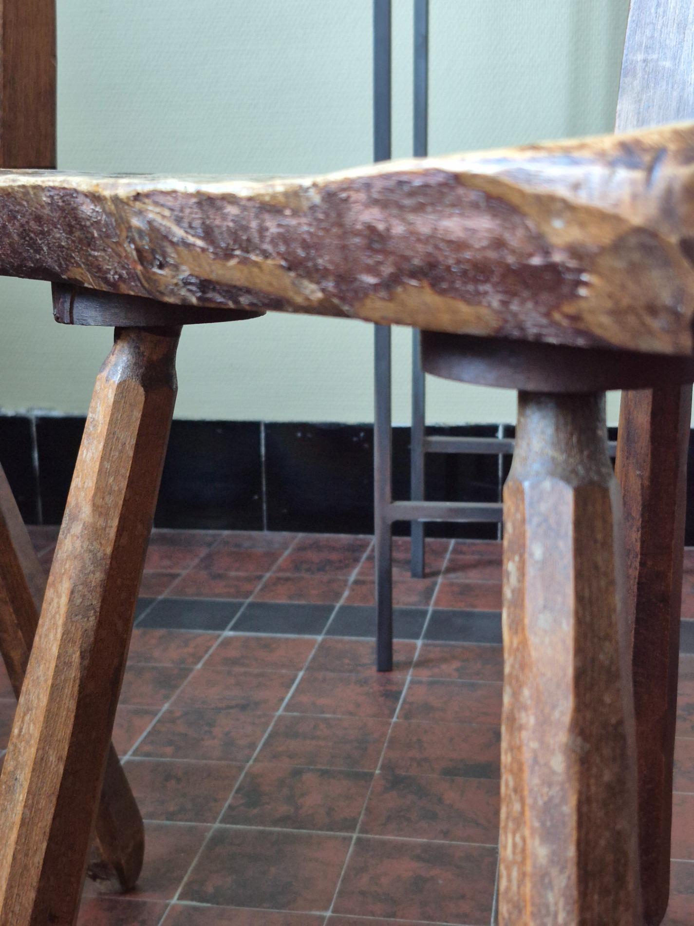 Pair of French brutalist chairs