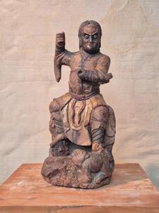 Qing-dynasty 18th C statue of Zhao Gongming