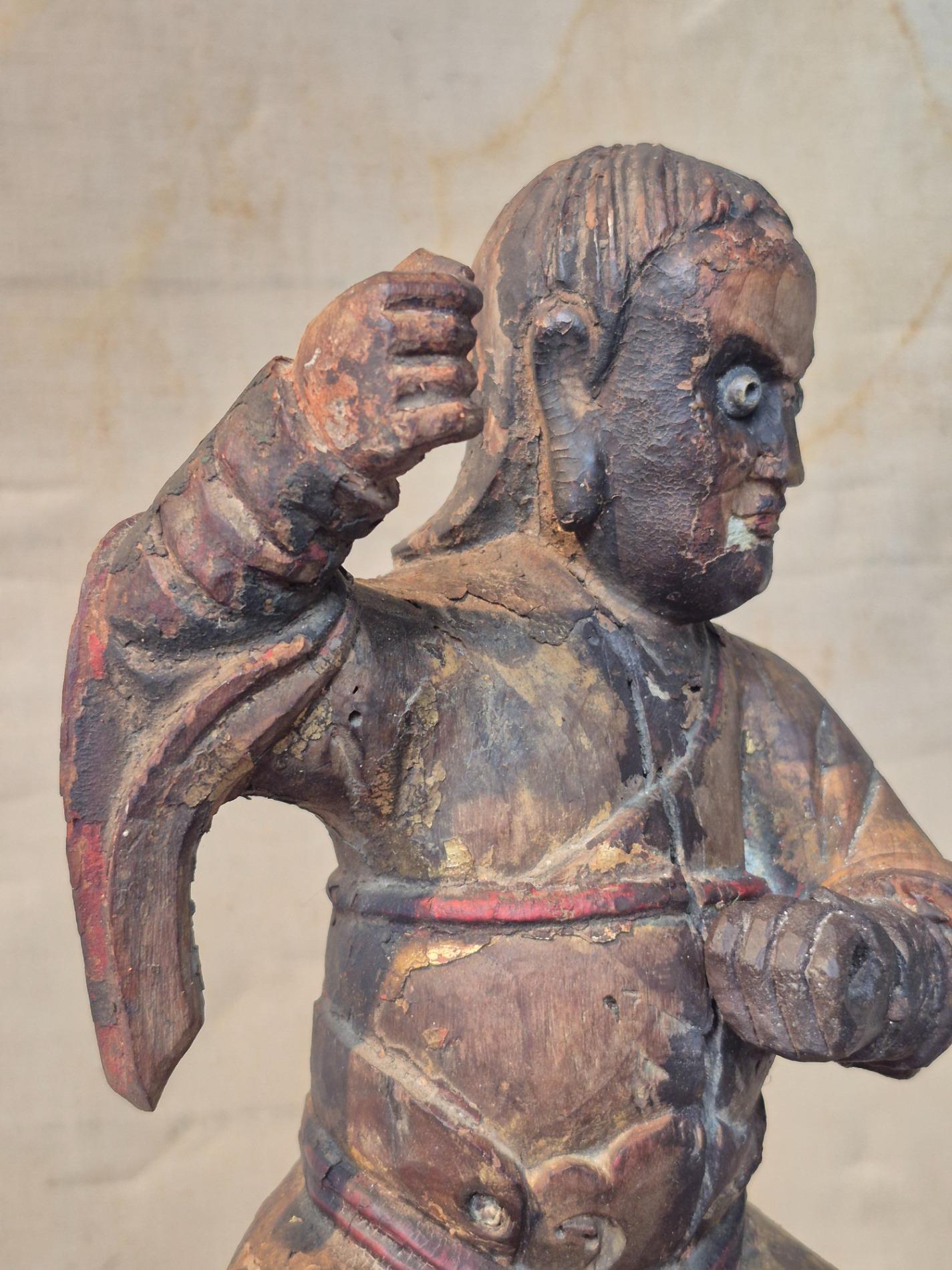 Qing-dynasty 18th C statue of Zhao Gongming