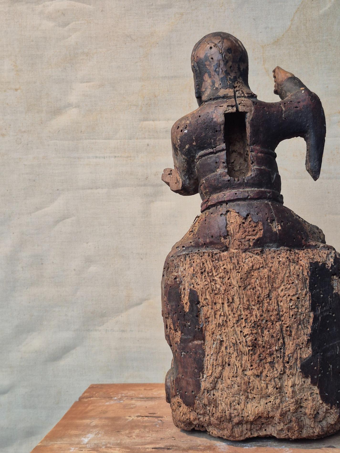 Qing-dynasty 18th C statue of Zhao Gongming