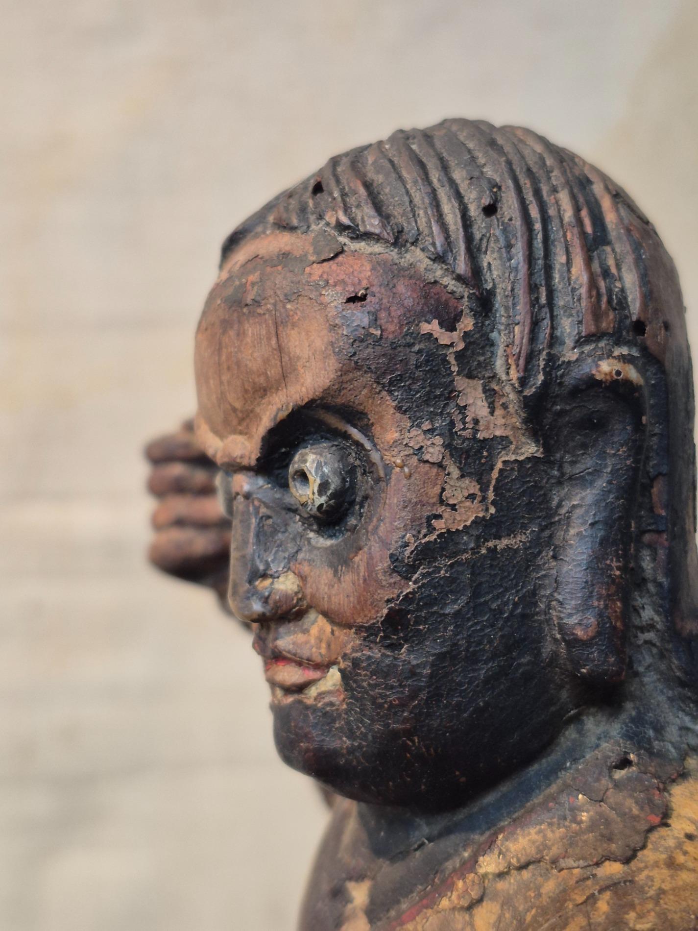 Qing-dynasty 18th C statue of Zhao Gongming