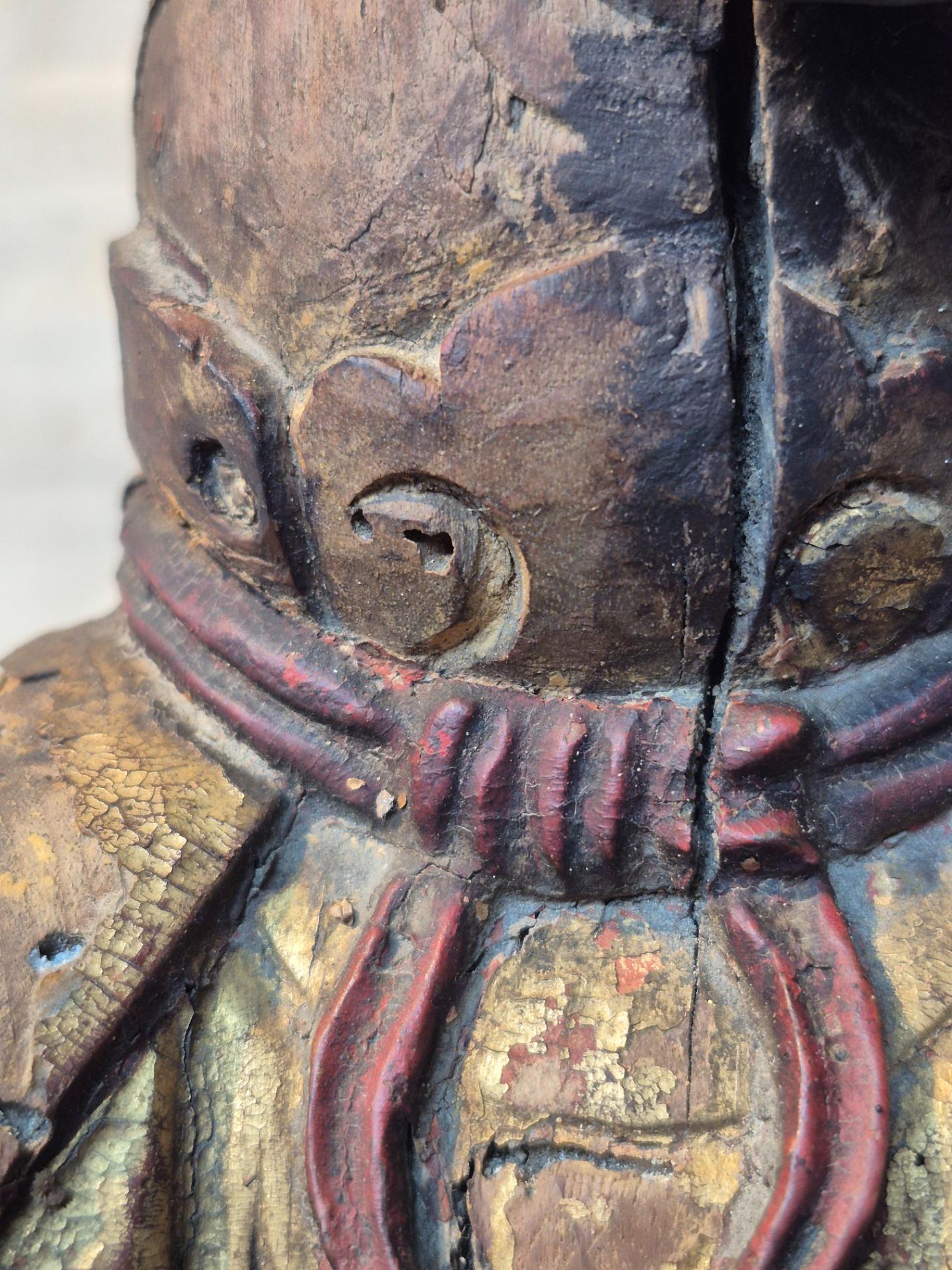 Qing-dynasty 18th C statue of Zhao Gongming