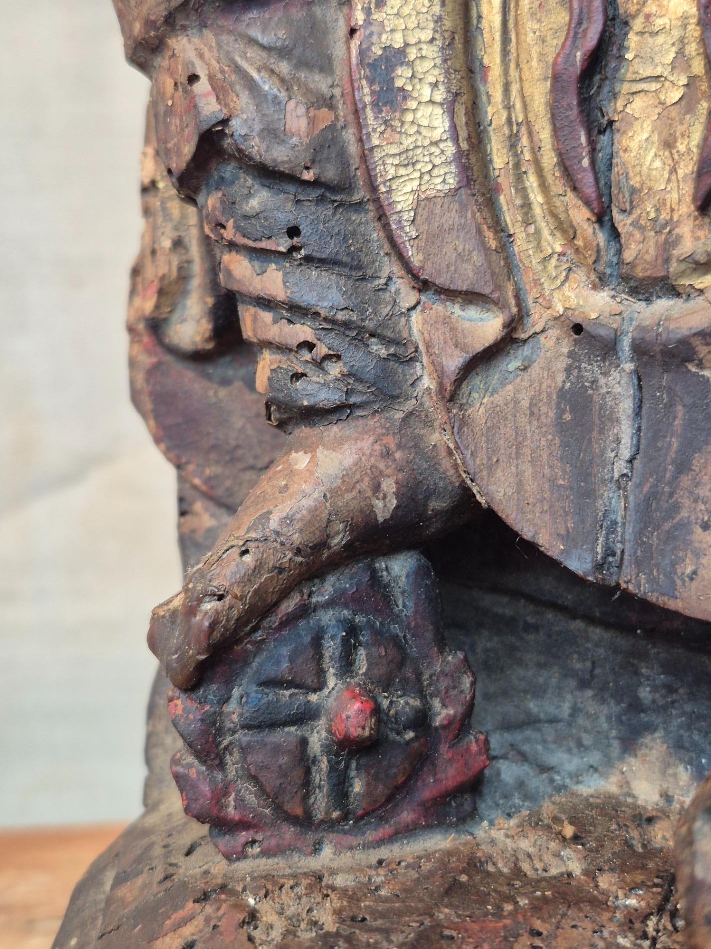 Qing-dynasty 18th C statue of Zhao Gongming